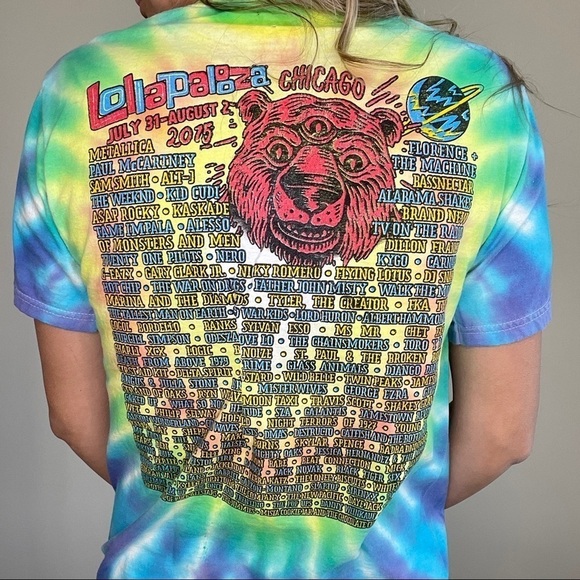 Lolapalozza Festival Tie Dye Band Tee Shirt Size Small - Picture 2 of 10